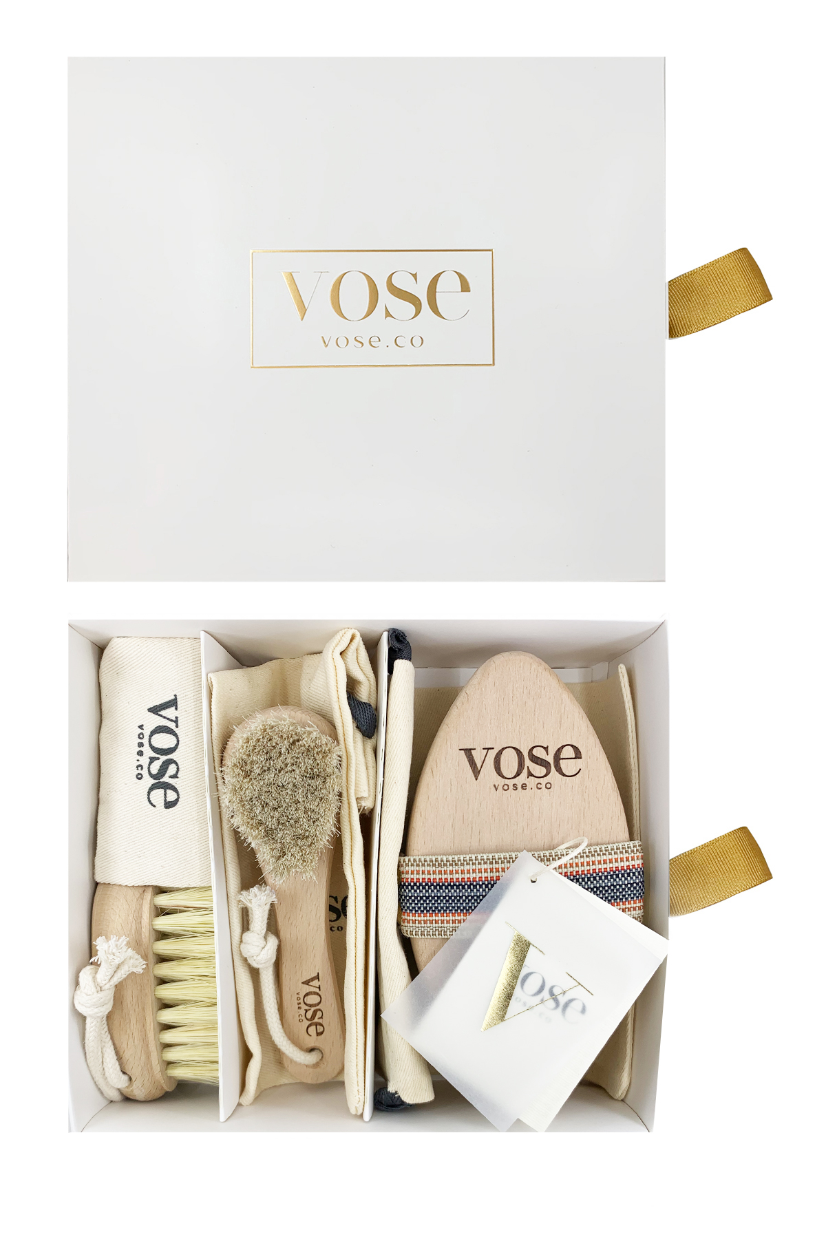 3′ lü Set Vose Vücut Fırçası (Magnolia) & Yüz Fırçası & Tırnak Fırçası