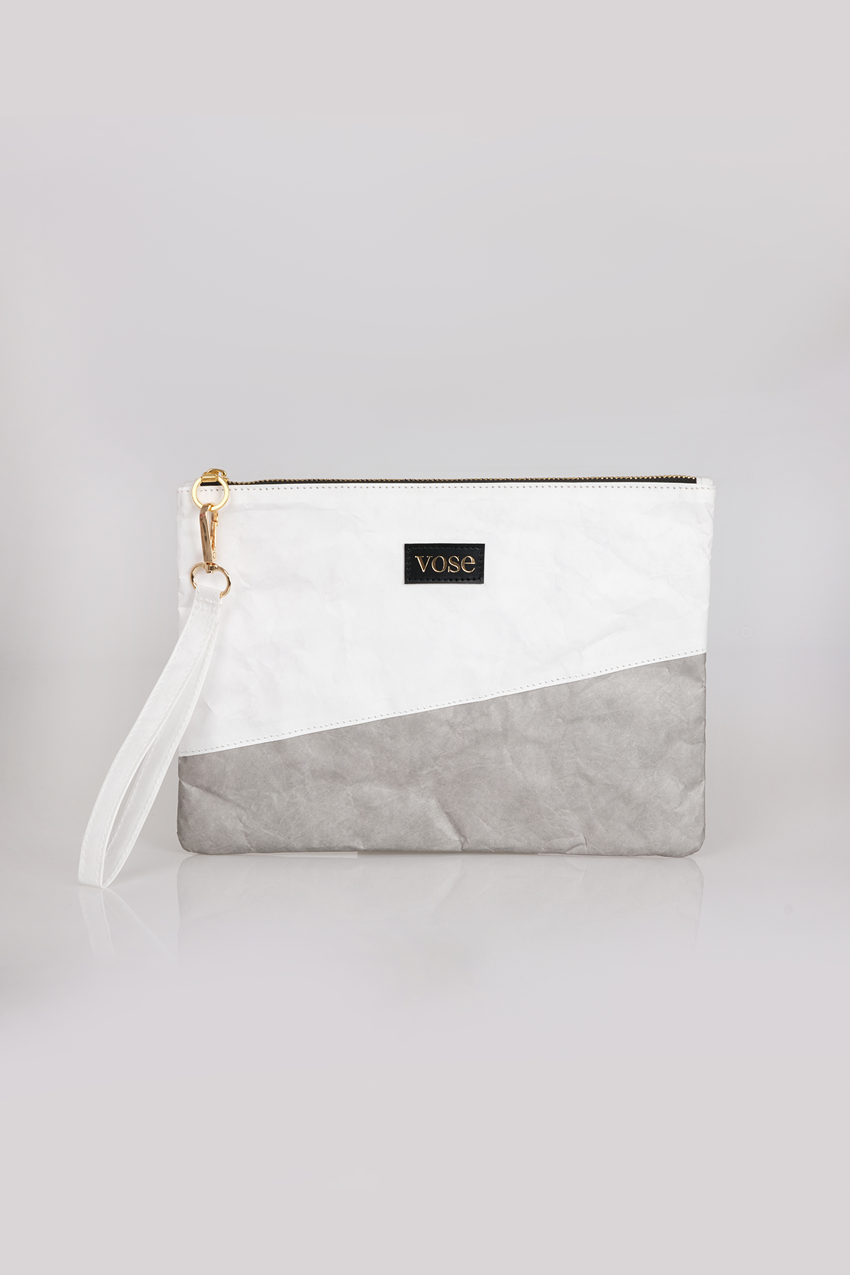 Çevre Dostu ve Dayanıklı Clutch Çanta | Beyaz – Gri