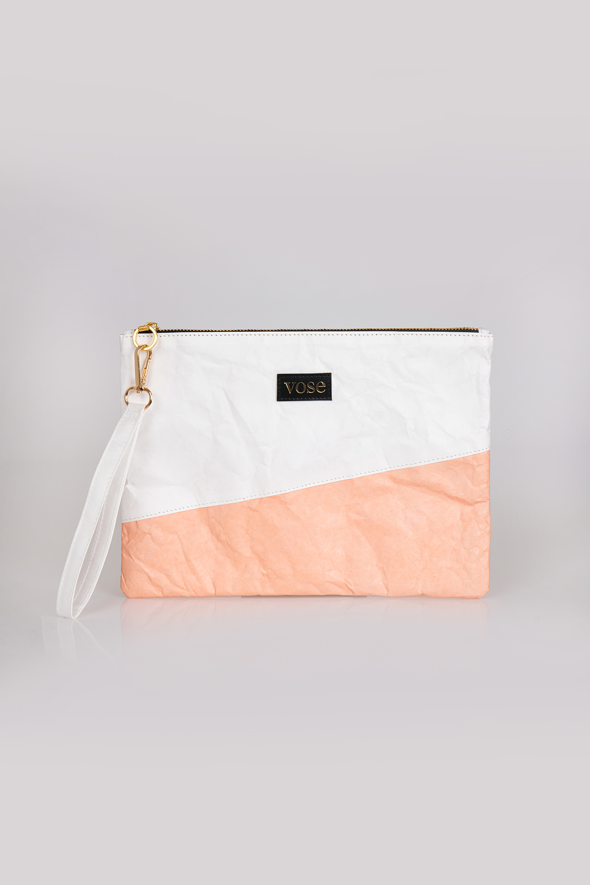 Çevre Dostu ve Dayanıklı Clutch Çanta | Beyaz – Somon