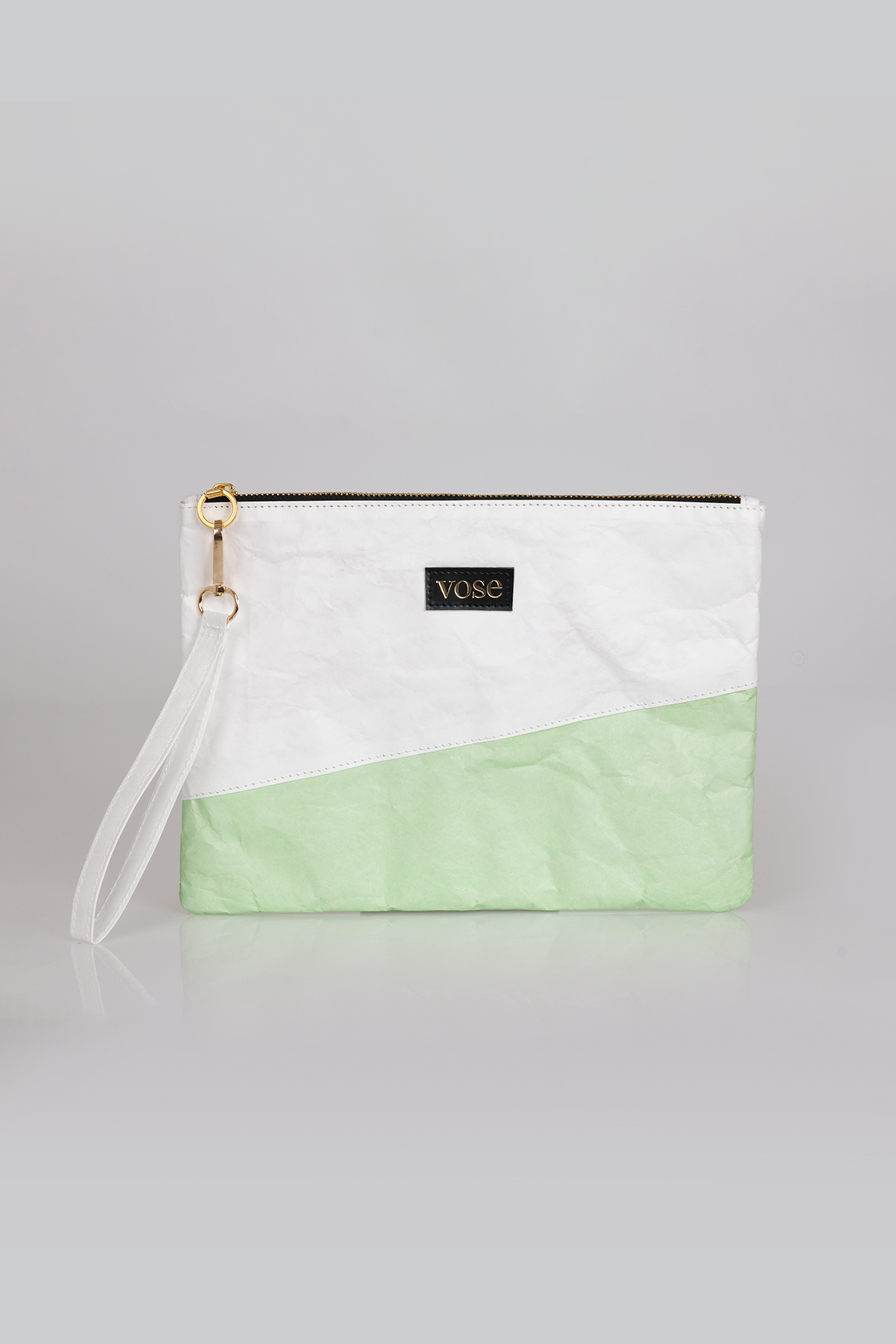 Çevre Dostu ve Dayanıklı Clutch Çanta | Beyaz – Yeşil