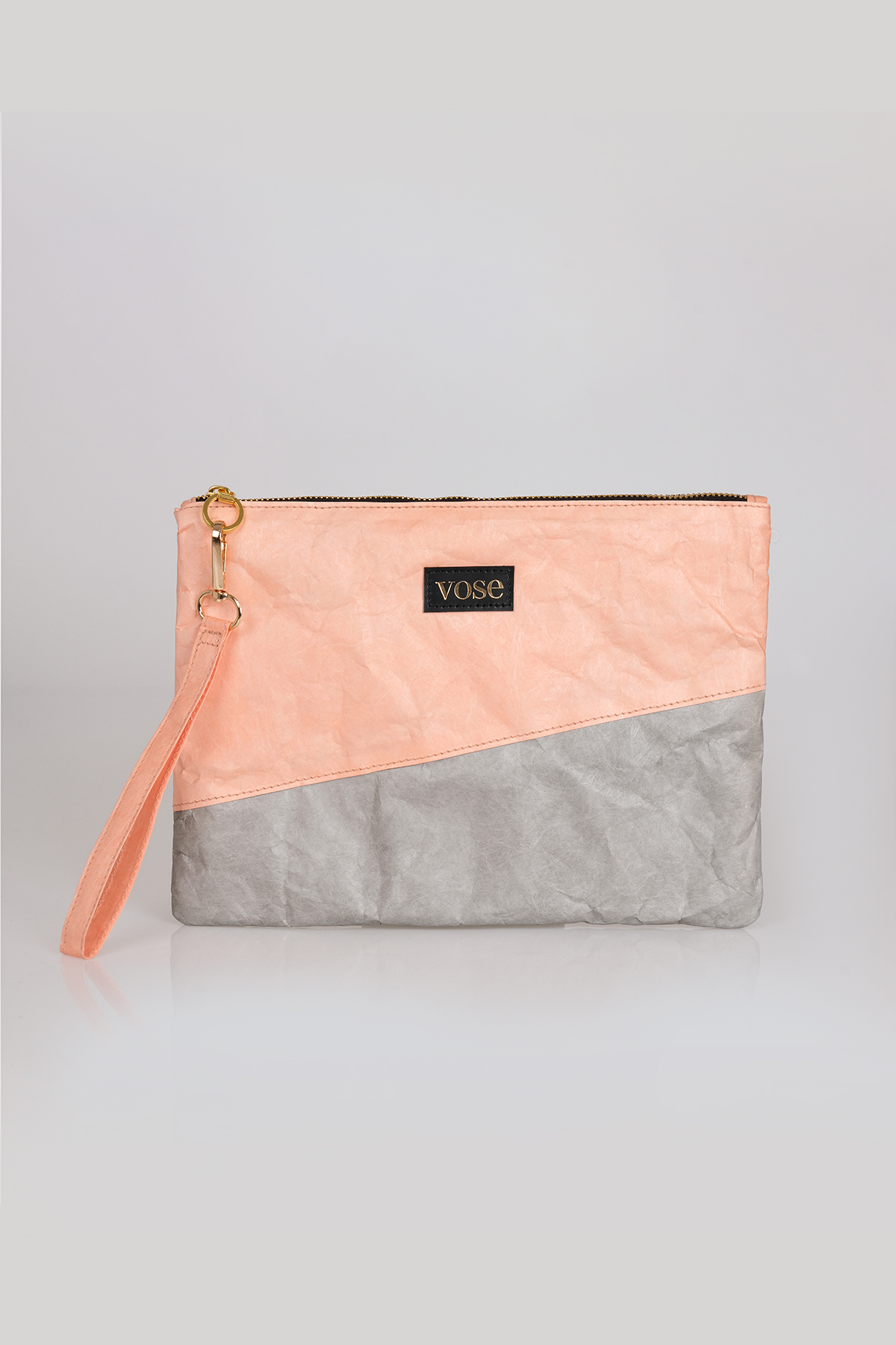 Çevre Dostu ve Dayanıklı Clutch Çanta | Somon - Gri