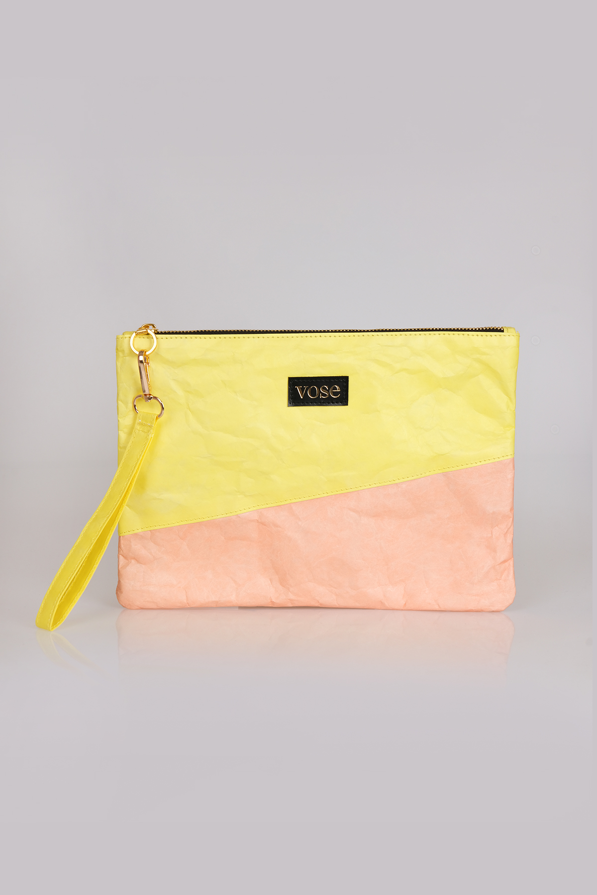 Çevre Dostu ve Dayanıklı Clutch Çanta | Sarı - Somon
