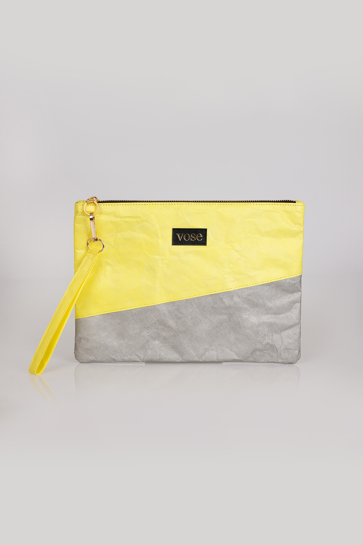 Çevre Dostu ve Dayanıklı Clutch Çanta | Sarı - Gri