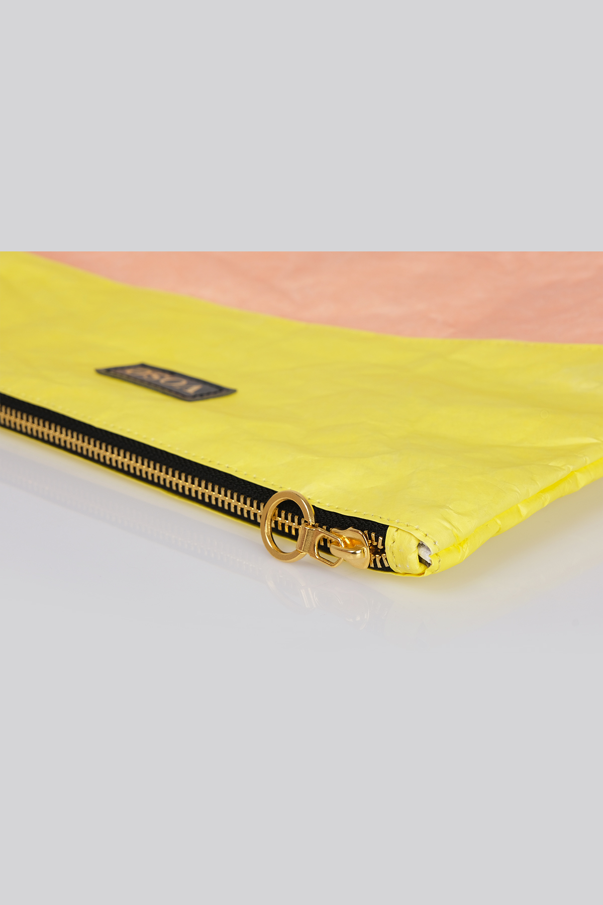 Çevre Dostu ve Dayanıklı Clutch Çanta | Sarı - Somon