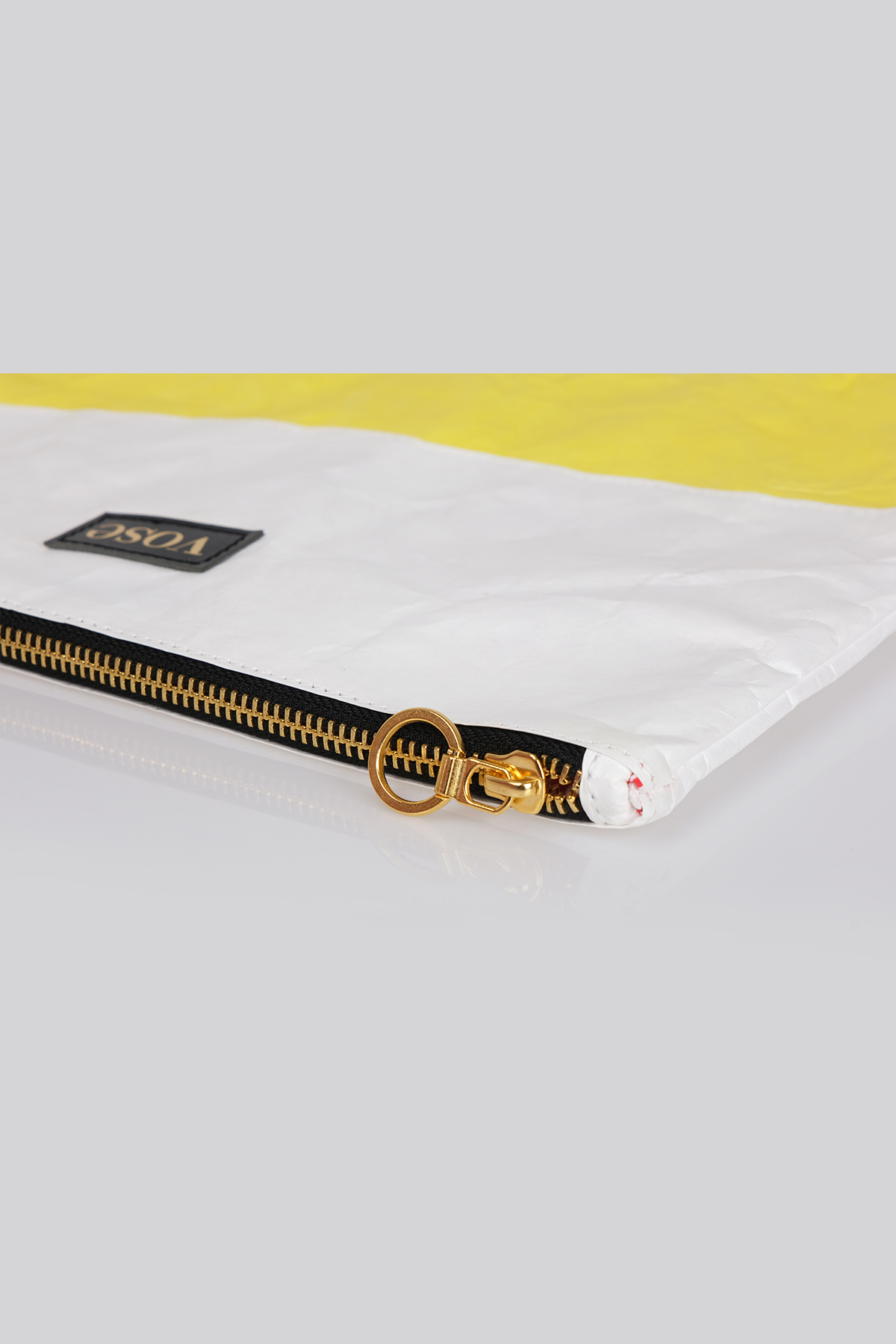 Çevre Dostu ve Dayanıklı Clutch Çanta | Beyaz – Sarı