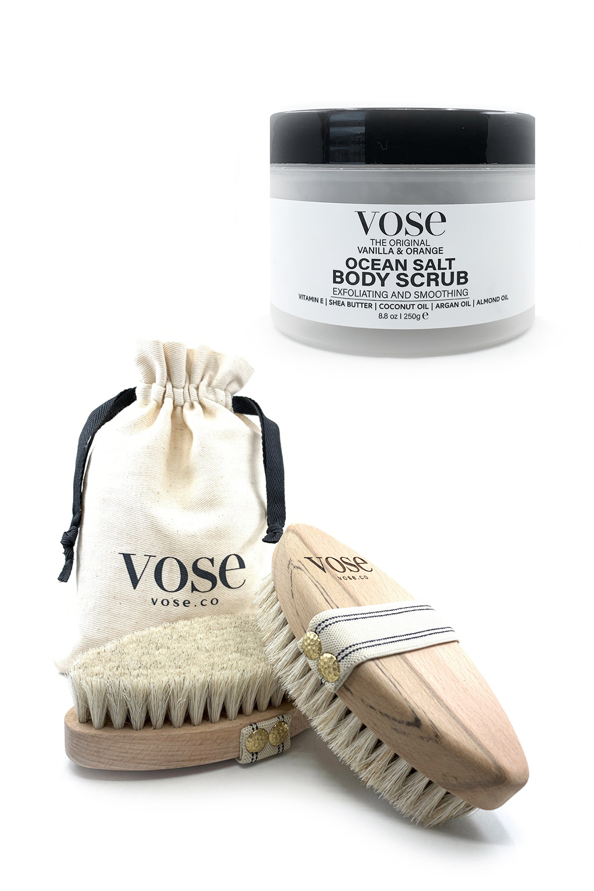 Selülit Karışıtı Body Scrub + At Kılı Selülit Fırçası (Vanilla)
